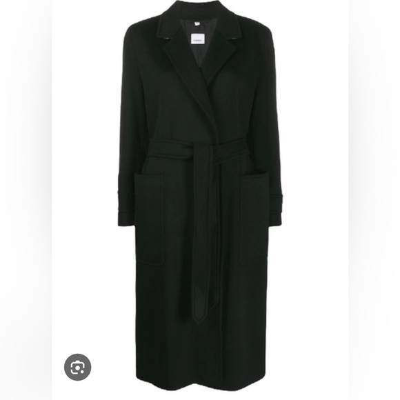 Burberry Sherringham Cashmere Wrap Coat In Black - Picture 1 of 6
